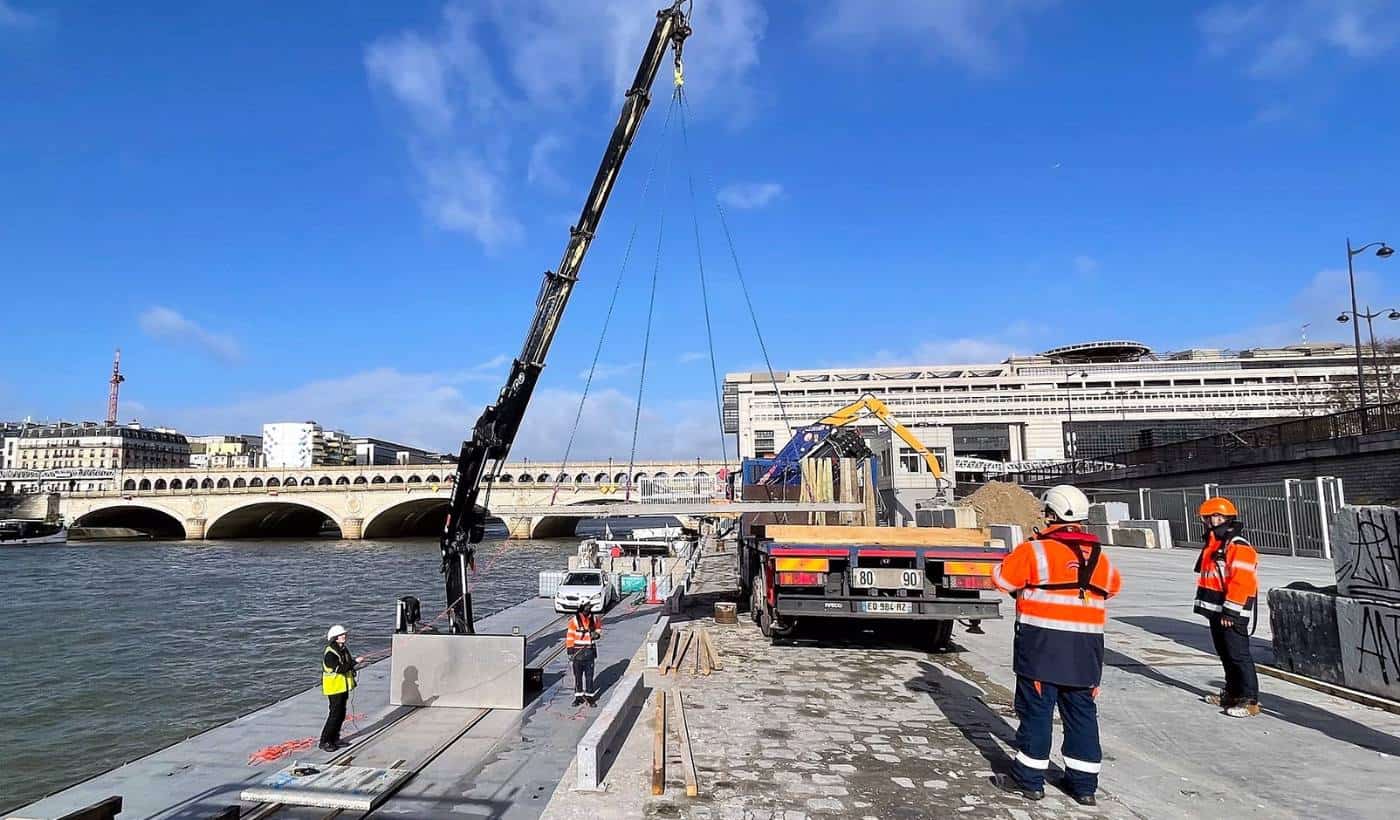 transport chantier voie fluviale