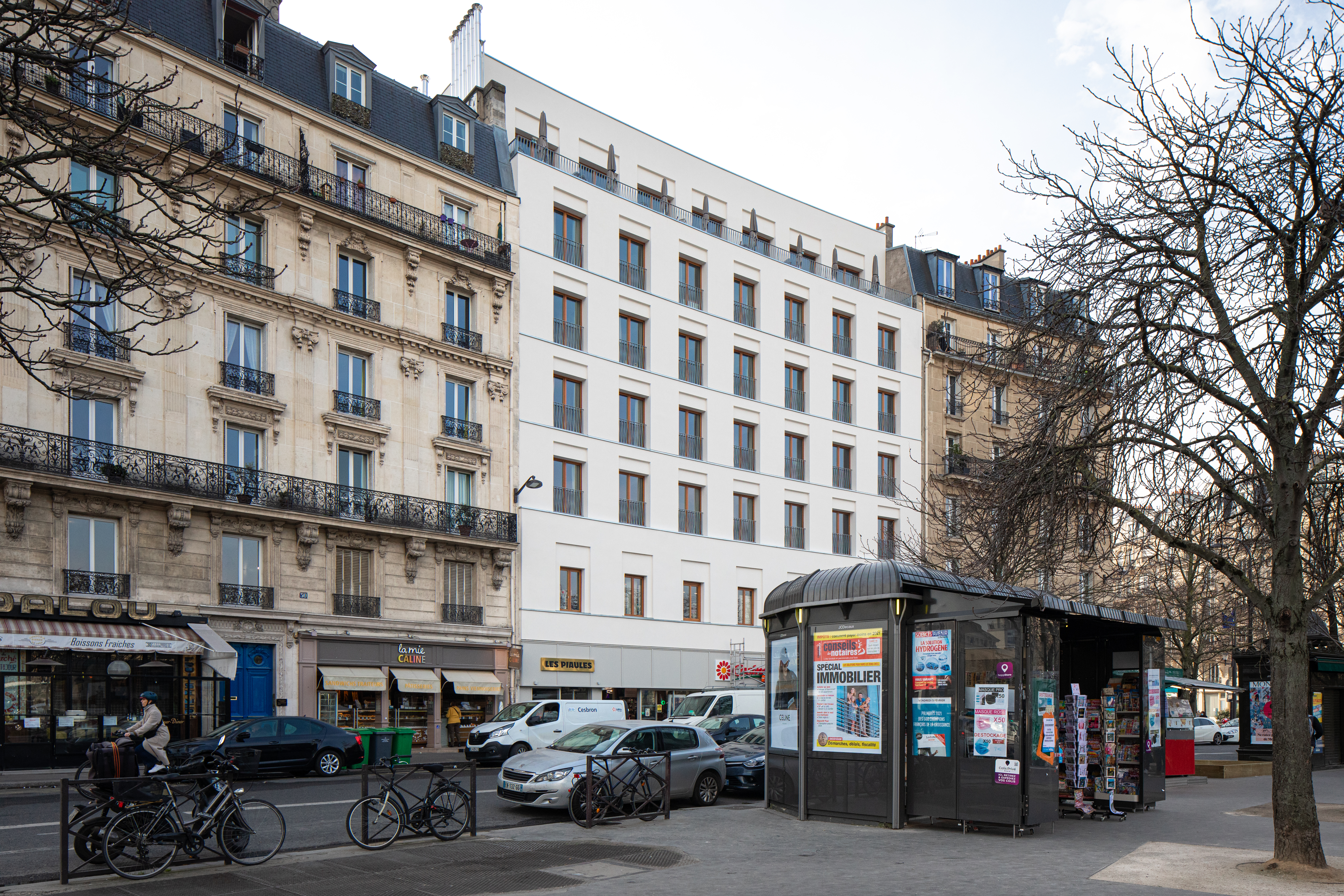 Elevated youth hostel outside