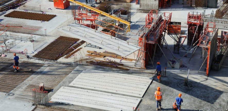 Vue aérienne de chantier